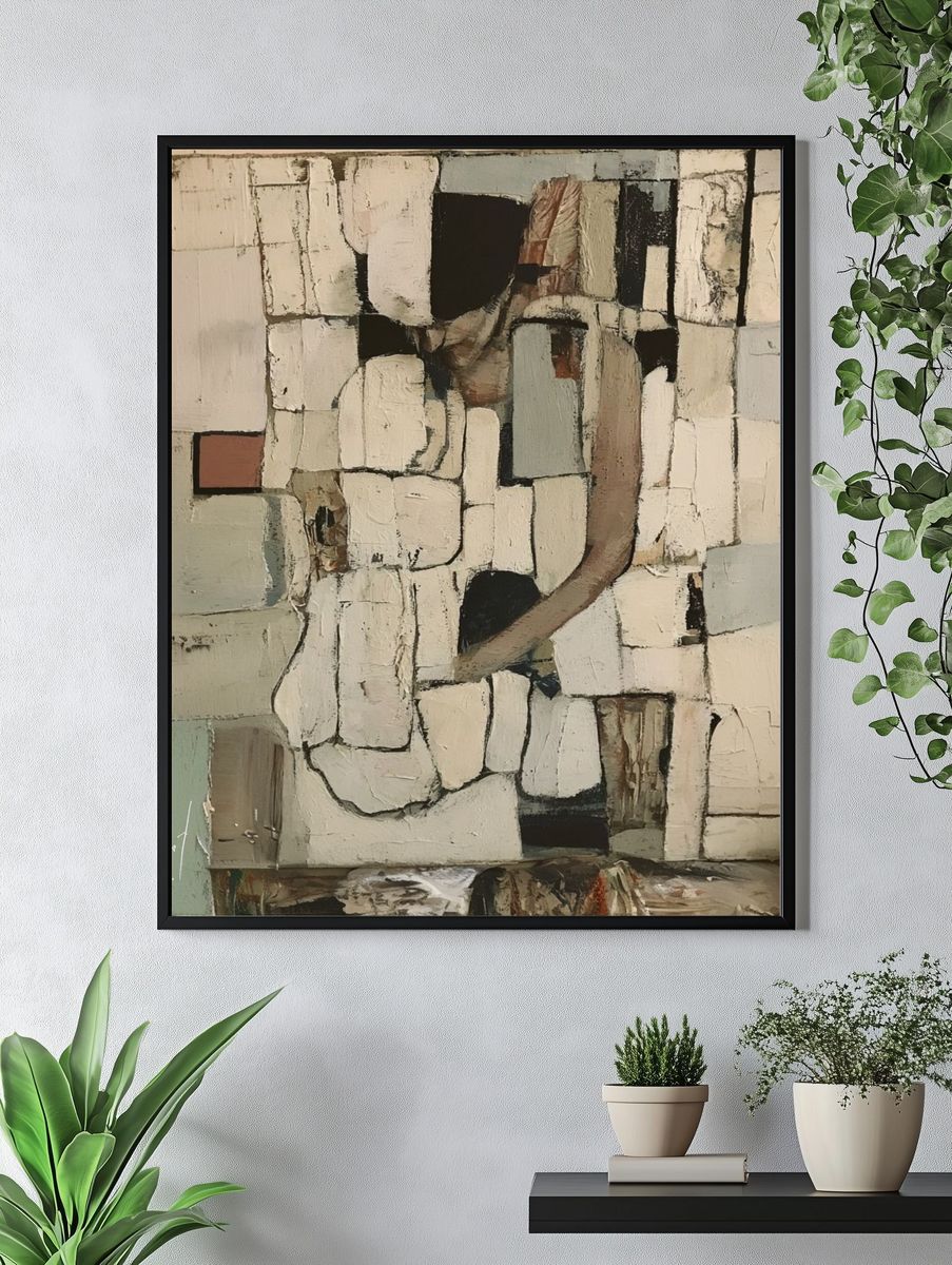 Textured Cubist Abstract Poster. — room view 4