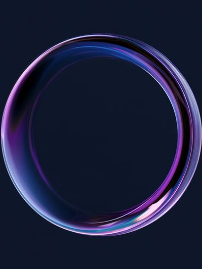 Neon Glass Ring Abstract Poster. poster