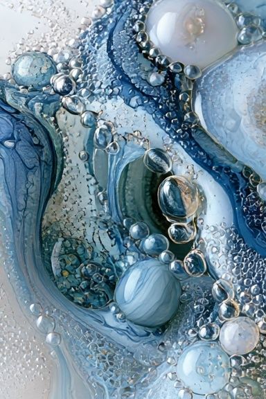 Blue Glass Orbs Abstract Poster. poster detail
