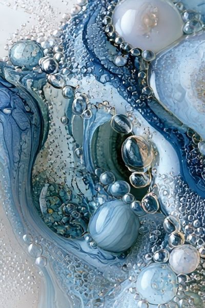 Blue Glass Orbs Abstract Poster. poster