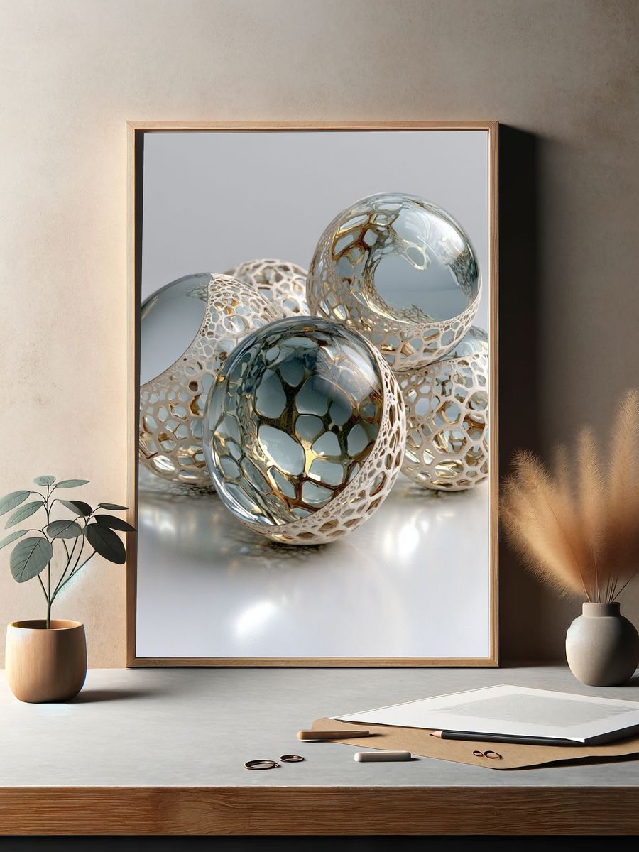 Glass Orb Abstract Poster. — room view 2