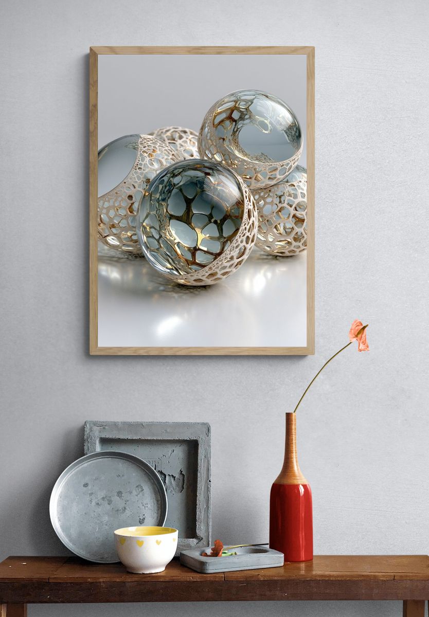 Glass Orb Abstract Poster. — room view 3