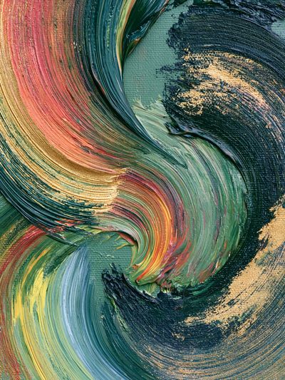 Emerald Swirl Abstract Print. poster
