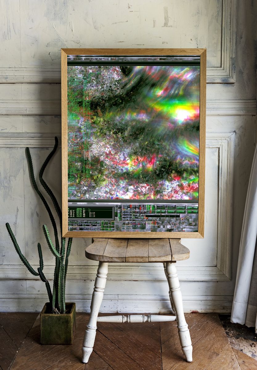 Glitch Prism Abstract Poster. room preview
