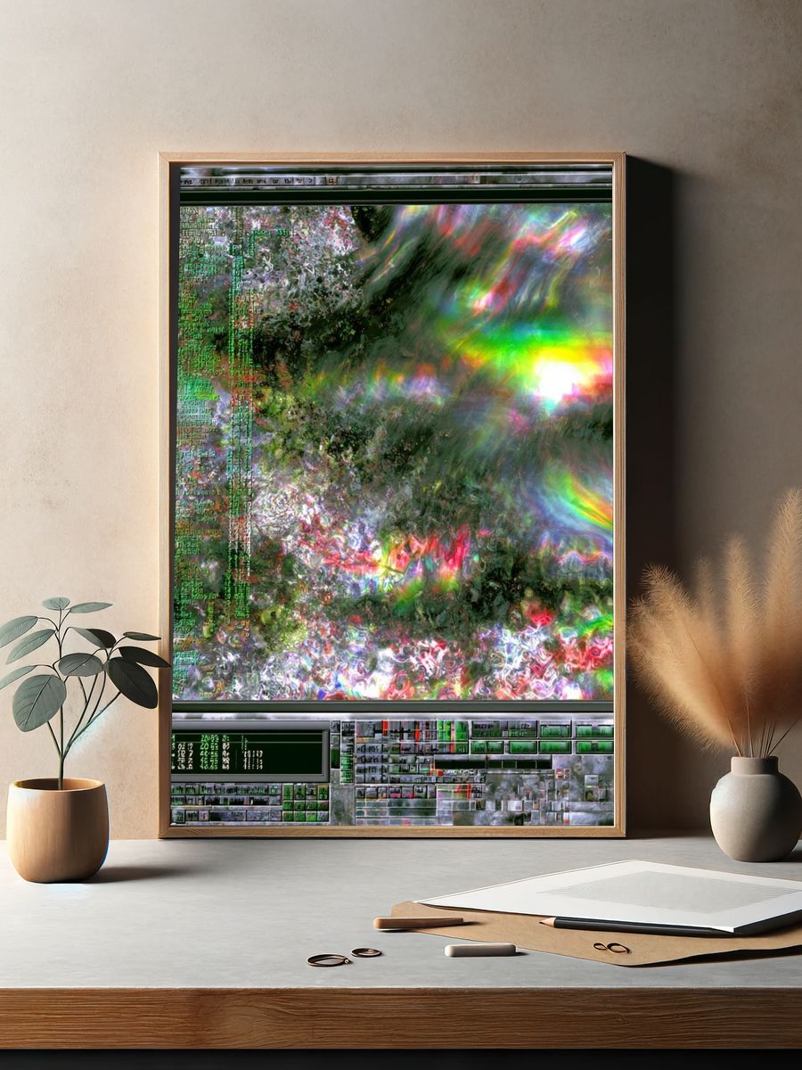 Glitch Prism Abstract Poster. — room view 2