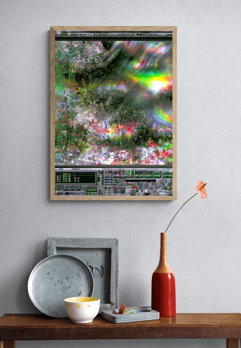 Glitch Prism Abstract Poster. — room view 3