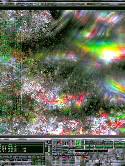 Glitch Prism Abstract Poster.