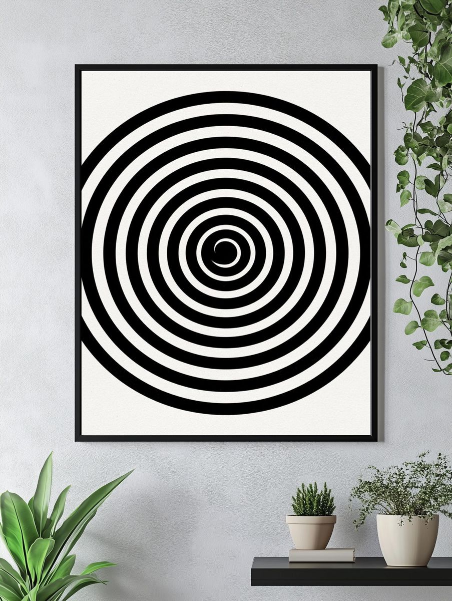 Black Spiral Optical Poster. — room view 4