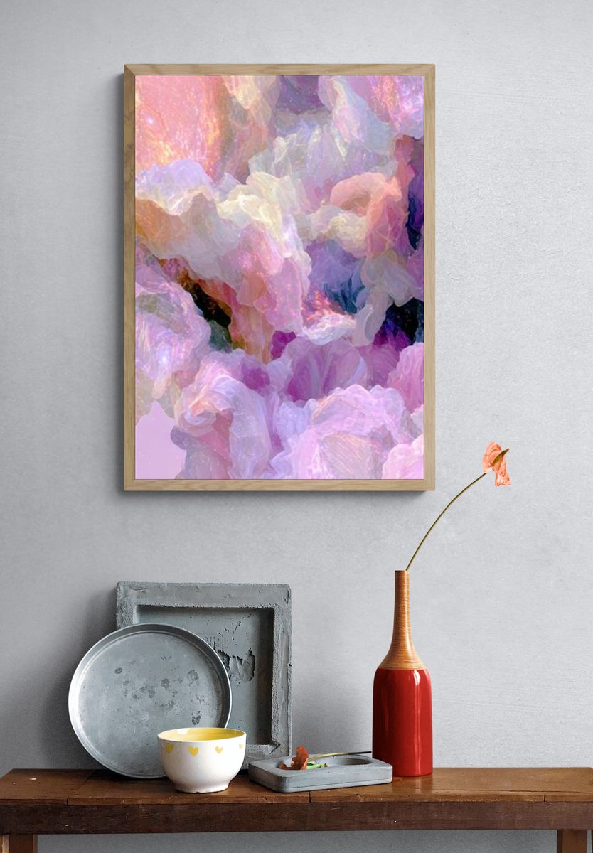 Pastel Floral Abstract Poster. — room view 3