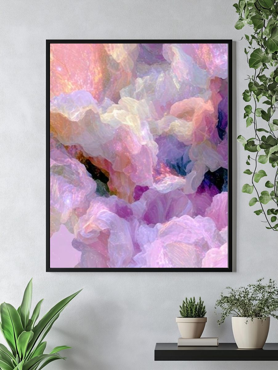 Pastel Floral Abstract Poster. — room view 4