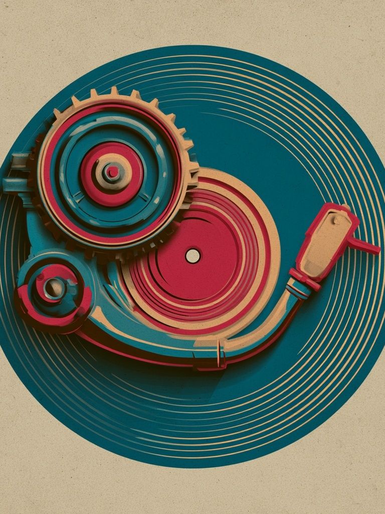 Retro Gear Abstract Poster. poster — abstract art