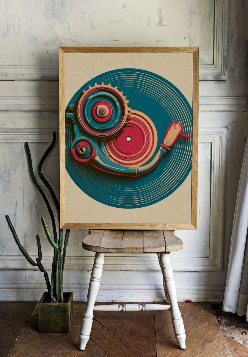 Retro Gear Abstract Poster. room preview