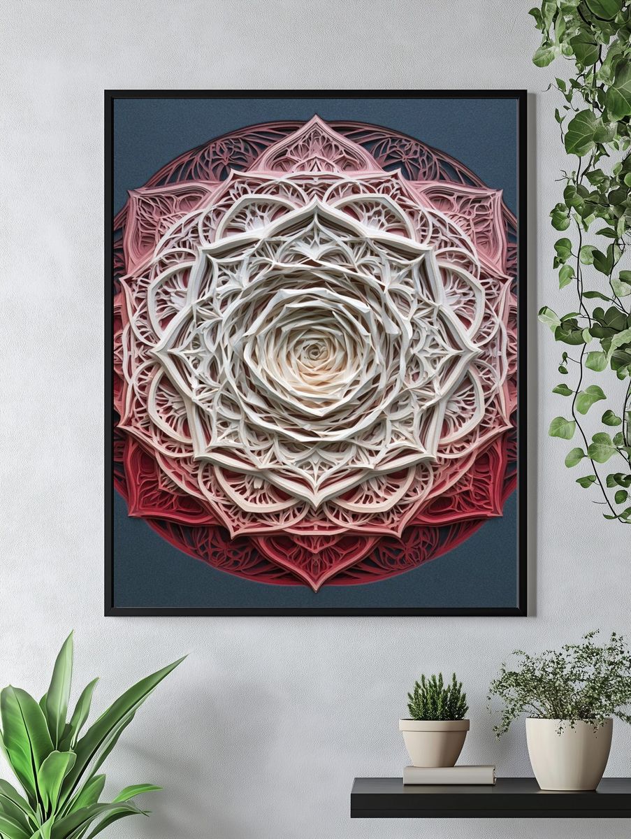Rose Mandala Abstract Poster. — room view 4
