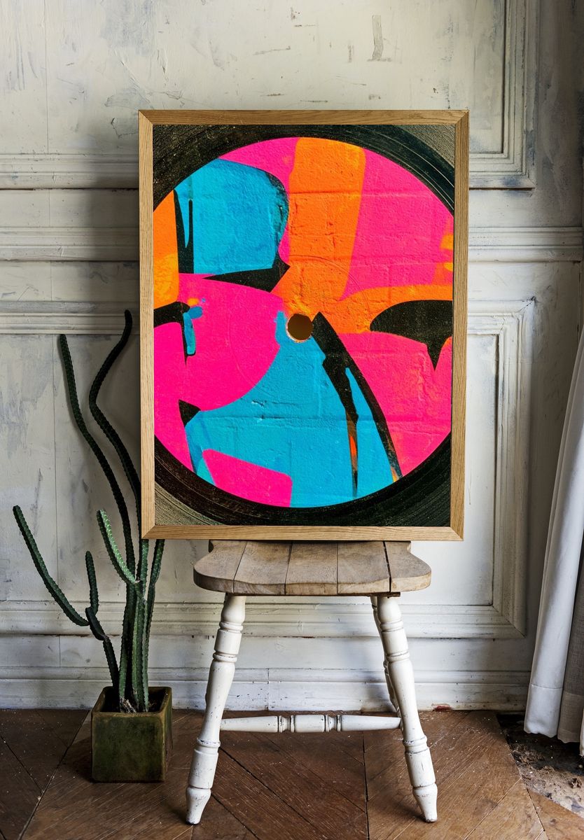 Neon Vinyl Abstract Poster. room preview