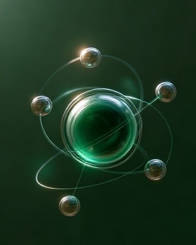 Emerald Orbital Abstract Poster. poster detail