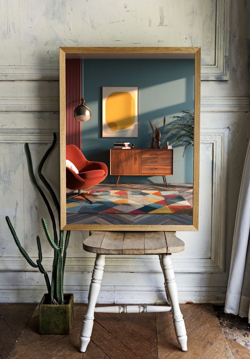Golden Abstract Shape Poster. room preview