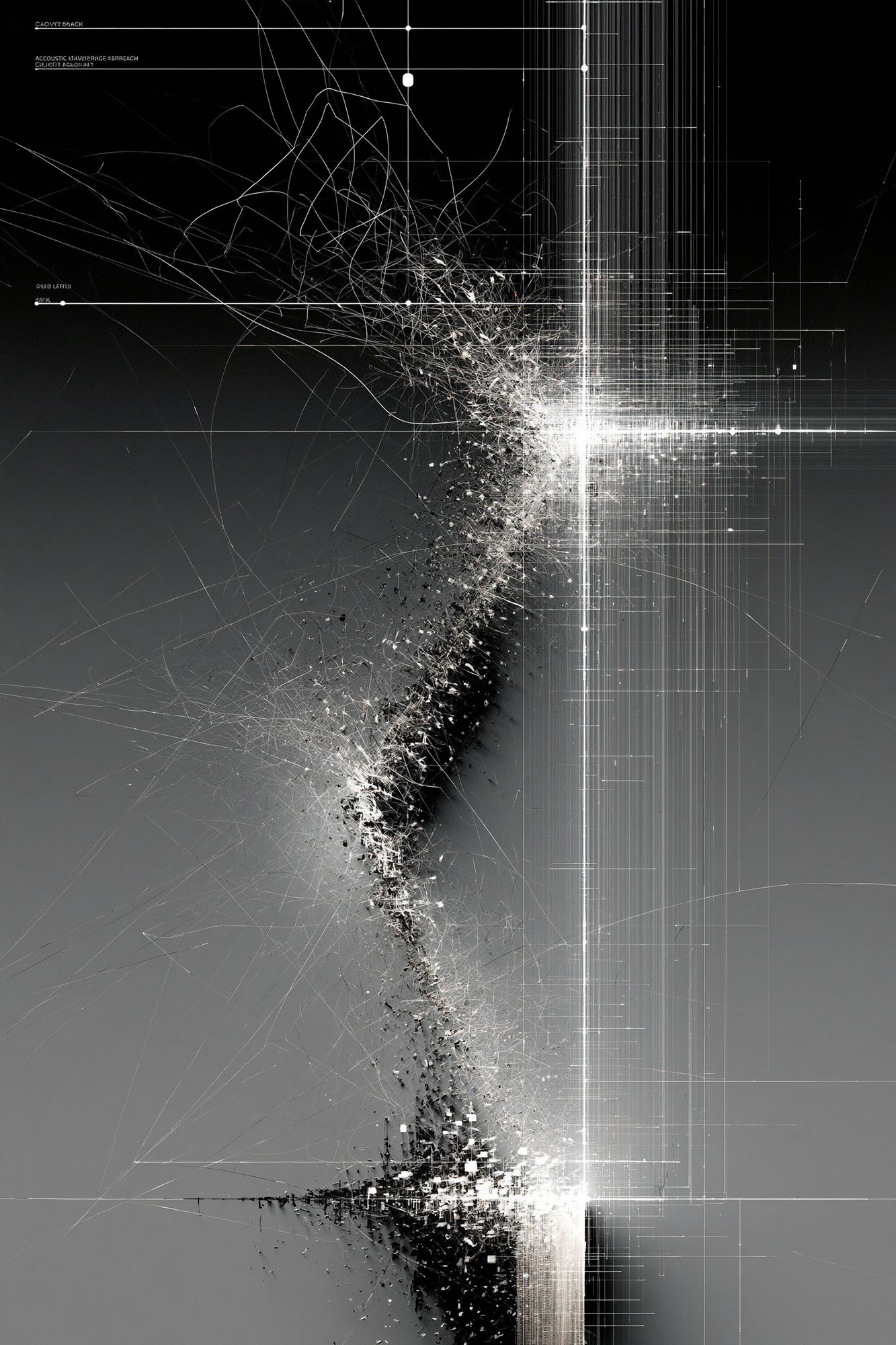 Monochrome Data Burst Abstract Poster. poster detail