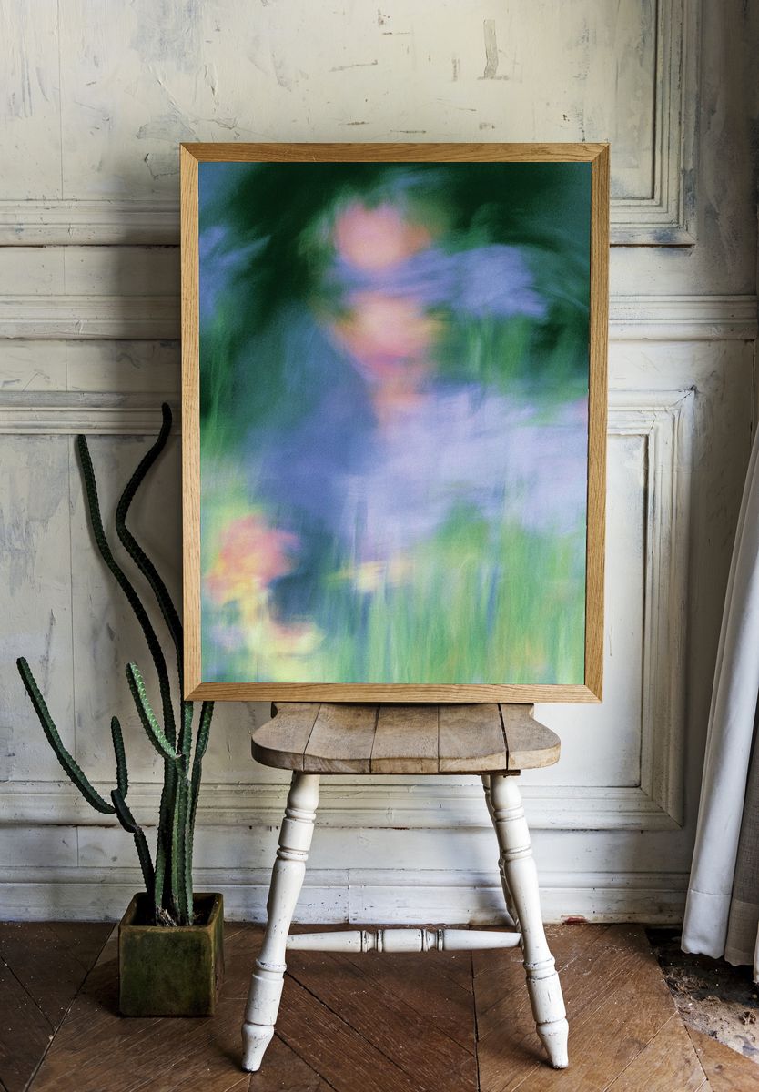 Dreamy Floral Blur Abstract Print. room preview