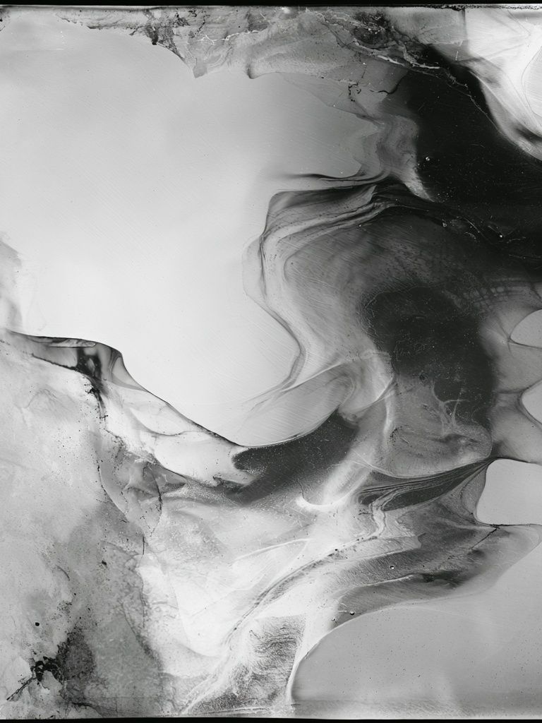 Monochrome Ink Flow Abstract Poster. poster — abstract art