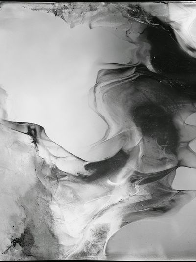 Monochrome Ink Flow Abstract Poster.