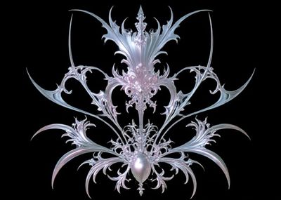 Ornate Silver Fractal Poster.