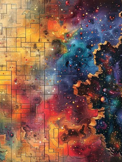 Cosmic Mosaic Abstract Poster. poster