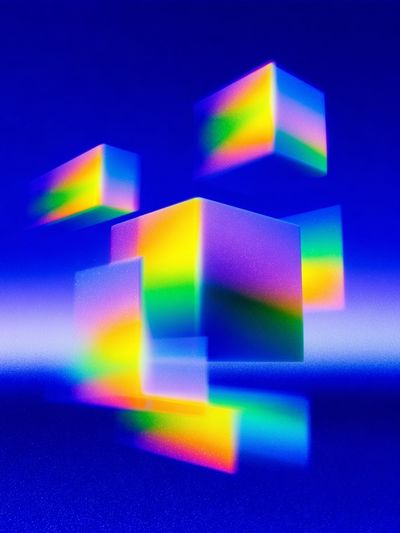 Prismatic Cubes Abstract Poster.