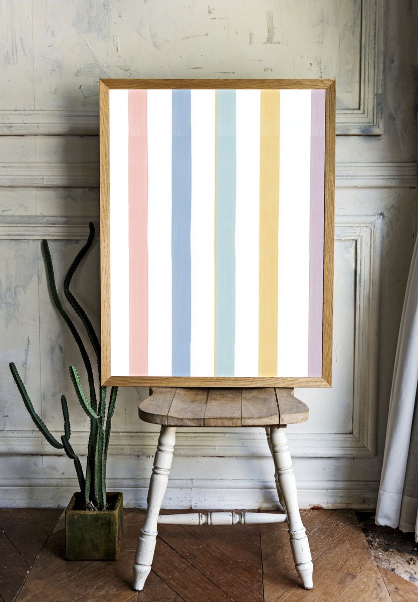 Pastel Stripe Abstract Poster. room preview