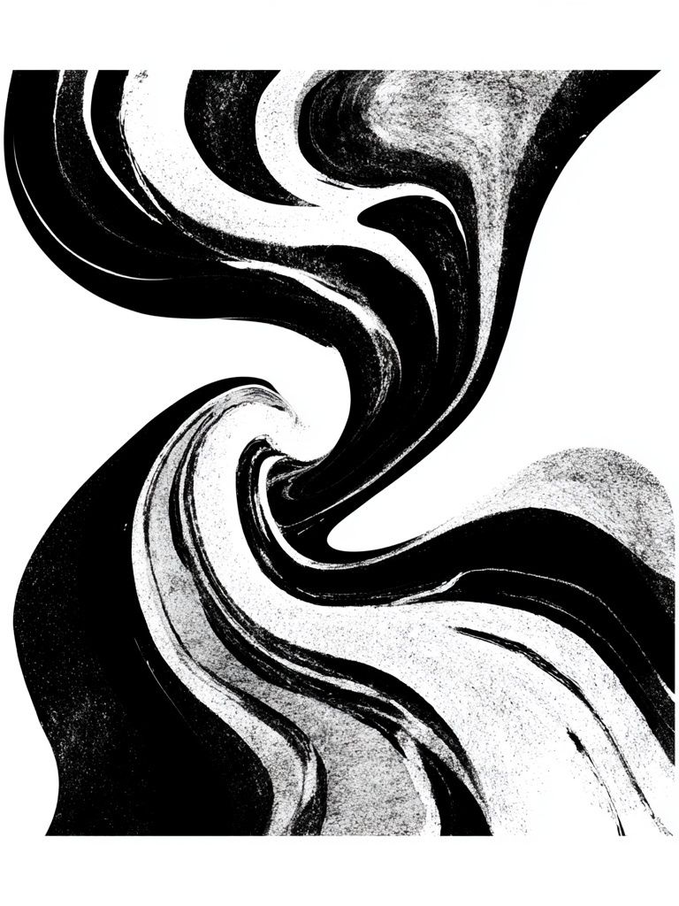 Monochrome Swirl Abstract Poster. poster detail