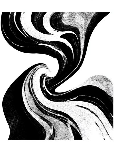 Monochrome Swirl Abstract Poster.