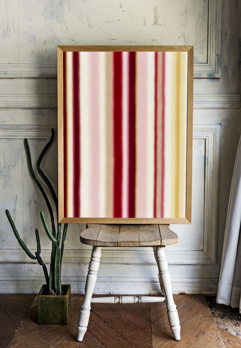 Soft Vertical Stripes Abstract Poster. — room view 1
