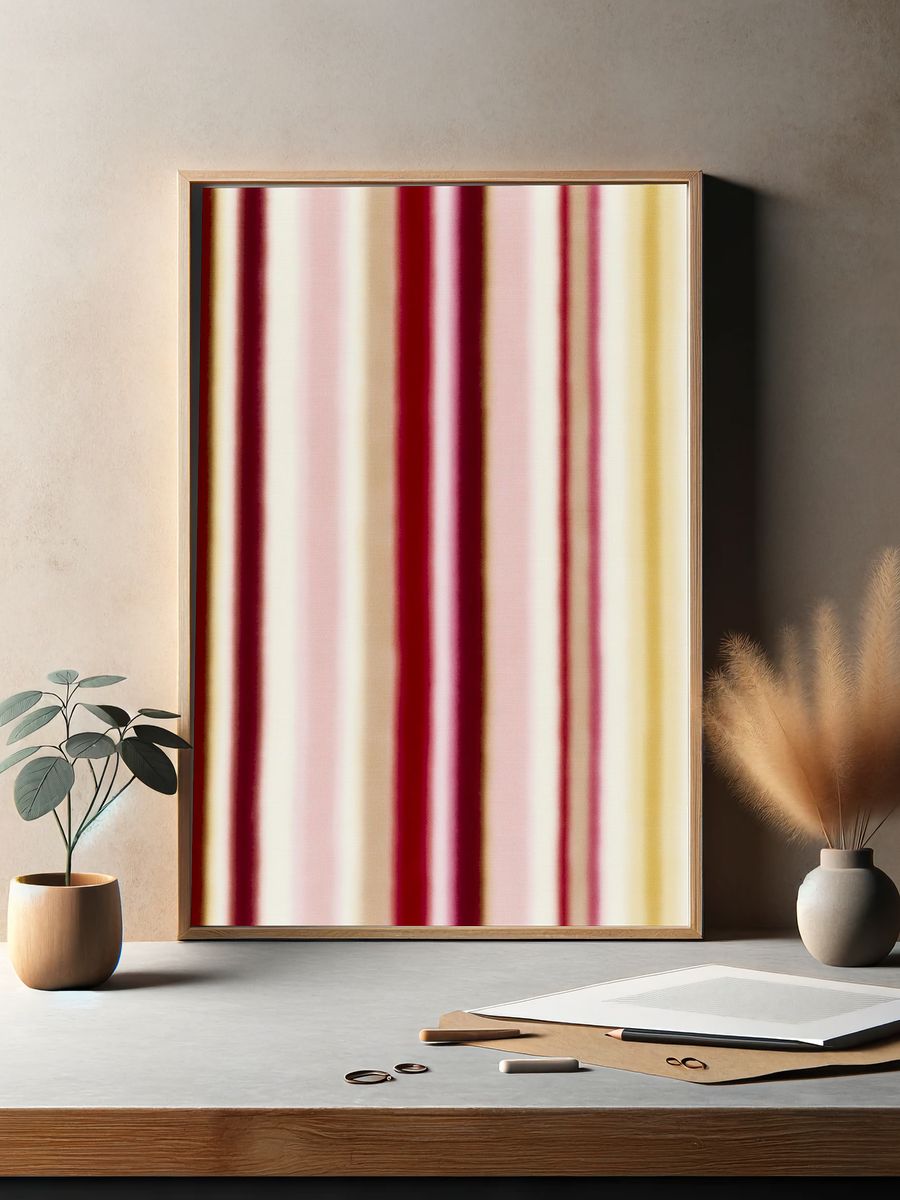Soft Vertical Stripes Abstract Poster. — room view 2