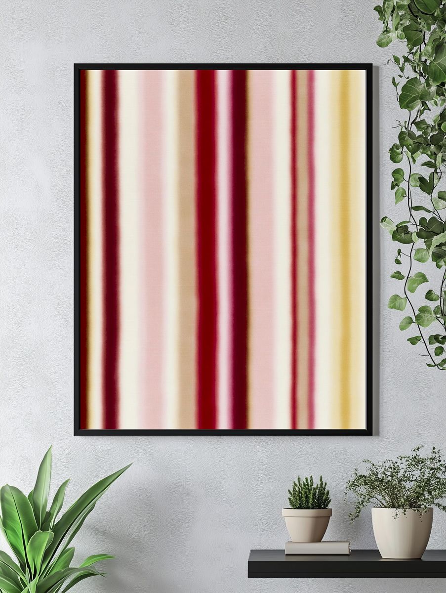 Soft Vertical Stripes Abstract Poster. — room view 4