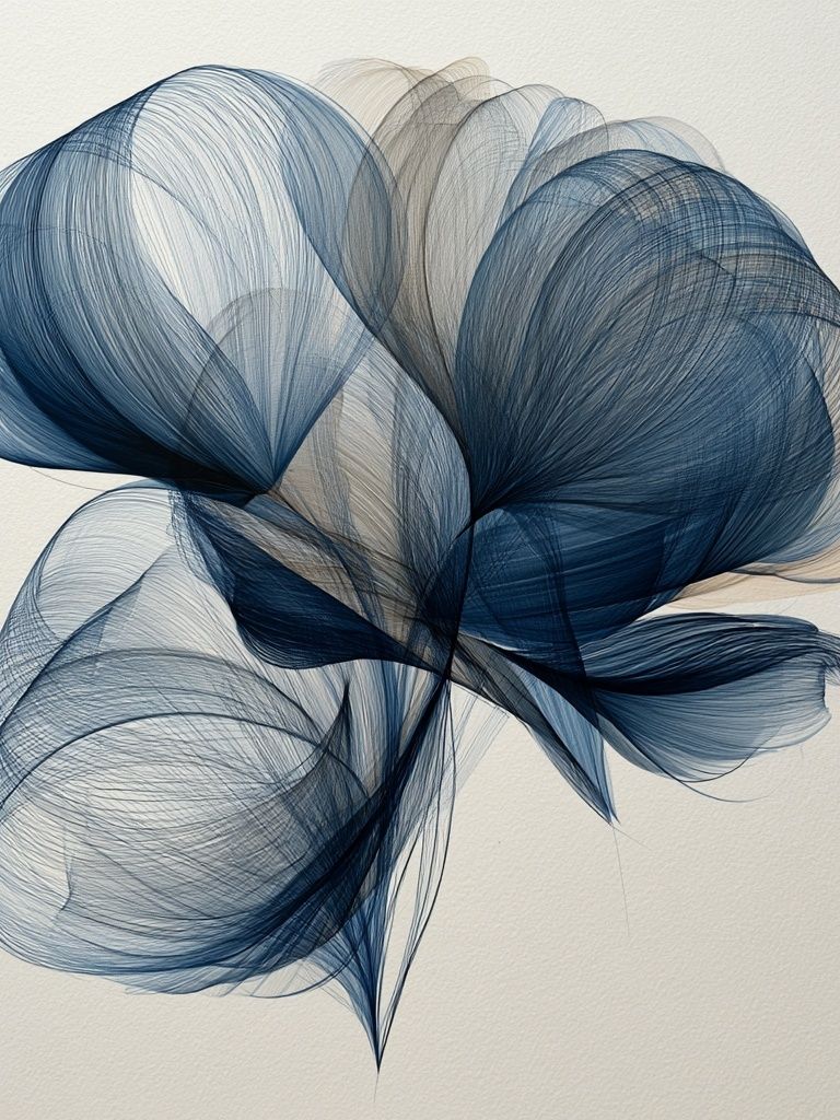 Blue Flow Abstract Poster. poster detail