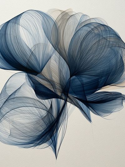 Blue Flow Abstract Poster. poster