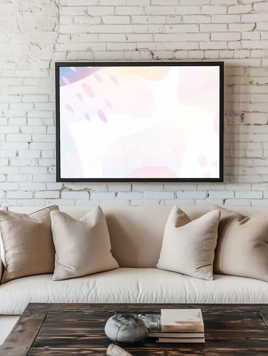 Pastel memphis patterned background. room preview