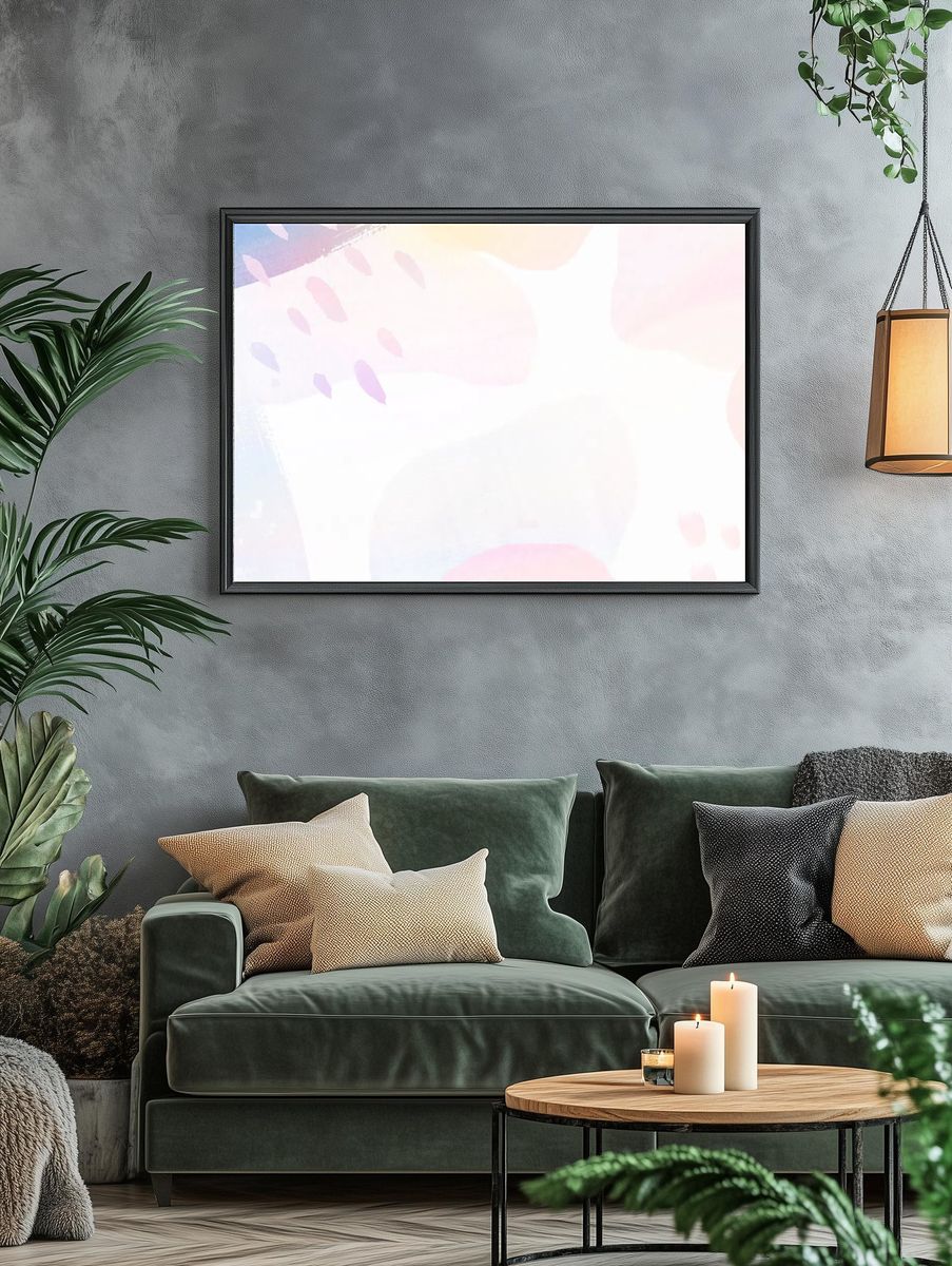 Pastel memphis patterned background. — room view 4