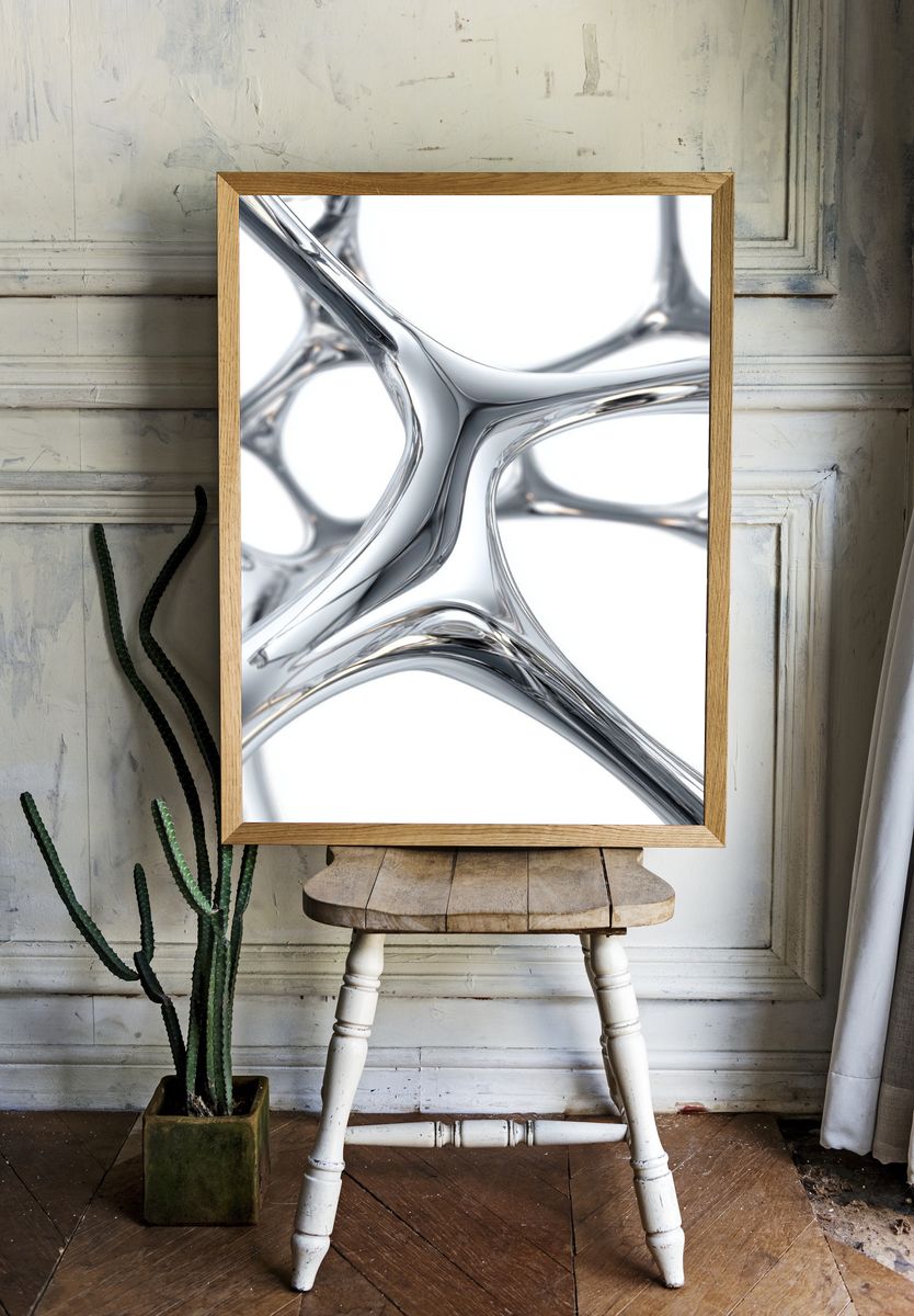 Chrome Cellular Abstract Poster. room preview