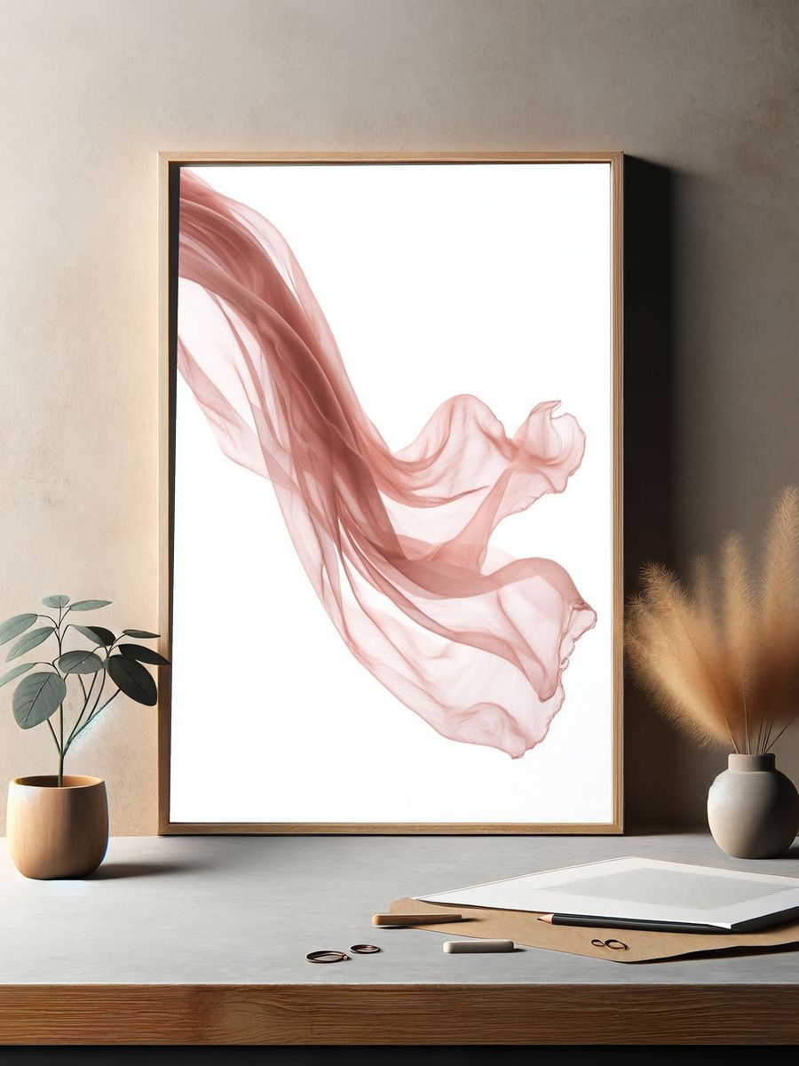 Blush Silk Flow Abstract Print. — room view 2