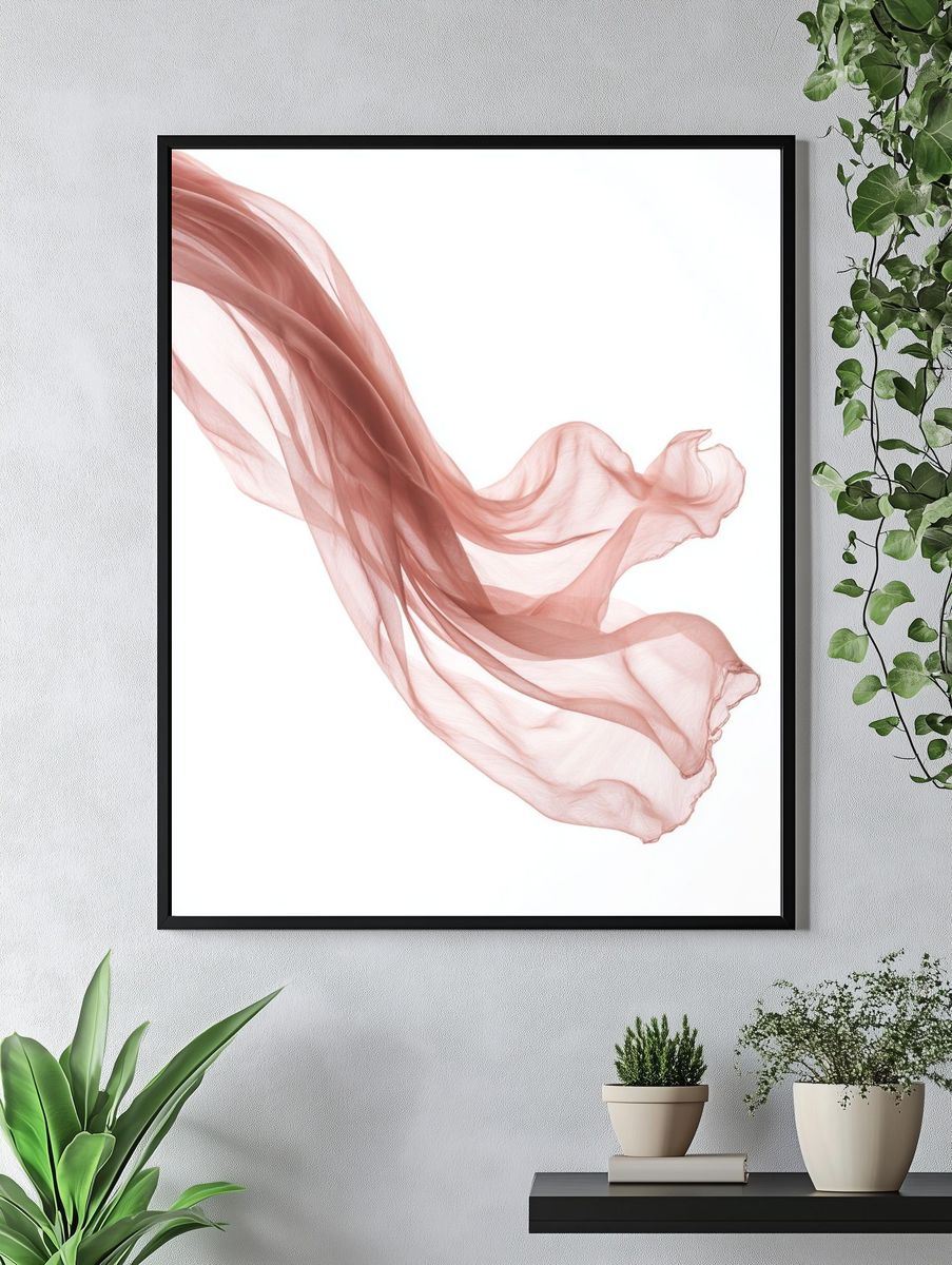 Blush Silk Flow Abstract Print. — room view 4
