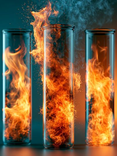 Flaming Glass Tubes Abstract Print.