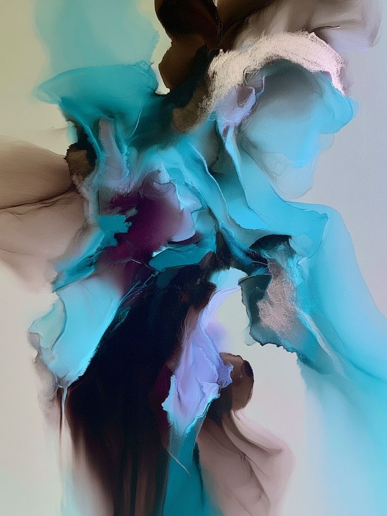 Azure Flow Abstract Poster. poster — abstract art