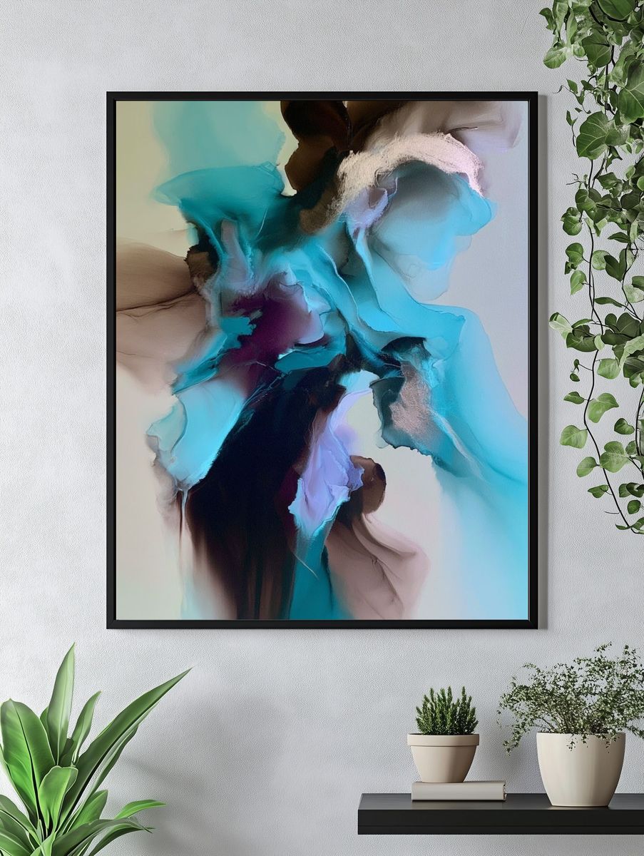 Azure Flow Abstract Poster. — room view 4