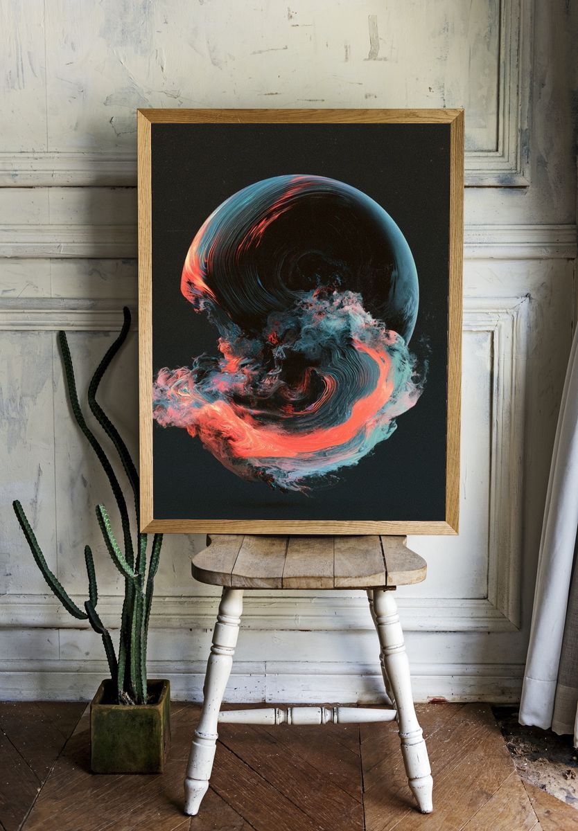 Cosmic Swirl Abstract Poster. room preview