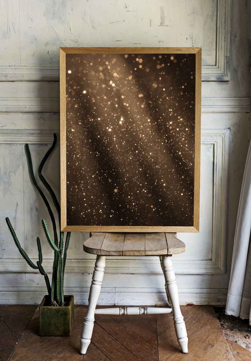 Golden Dust Abstract Poster. room preview