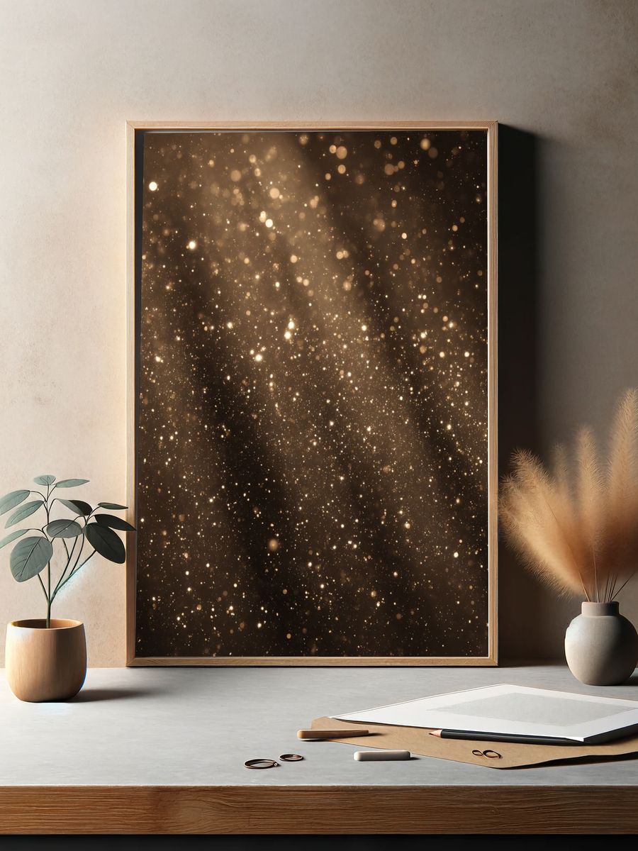 Golden Dust Abstract Poster. — room view 2