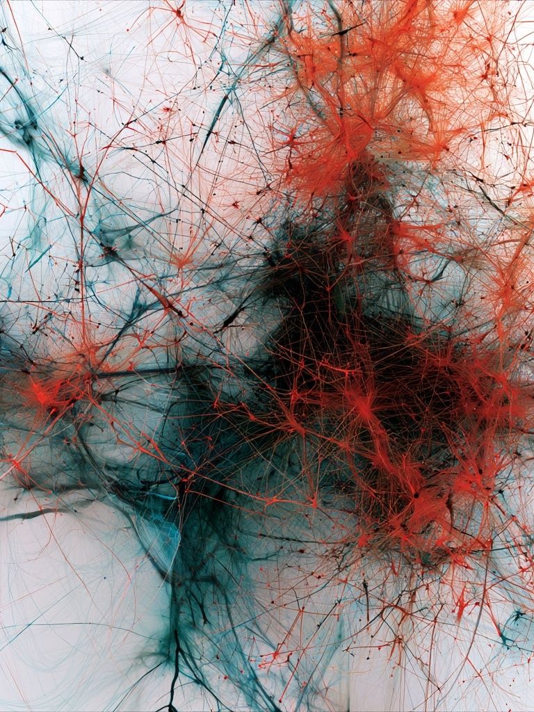 Crimson and Teal Abstract Poster. poster — abstract art