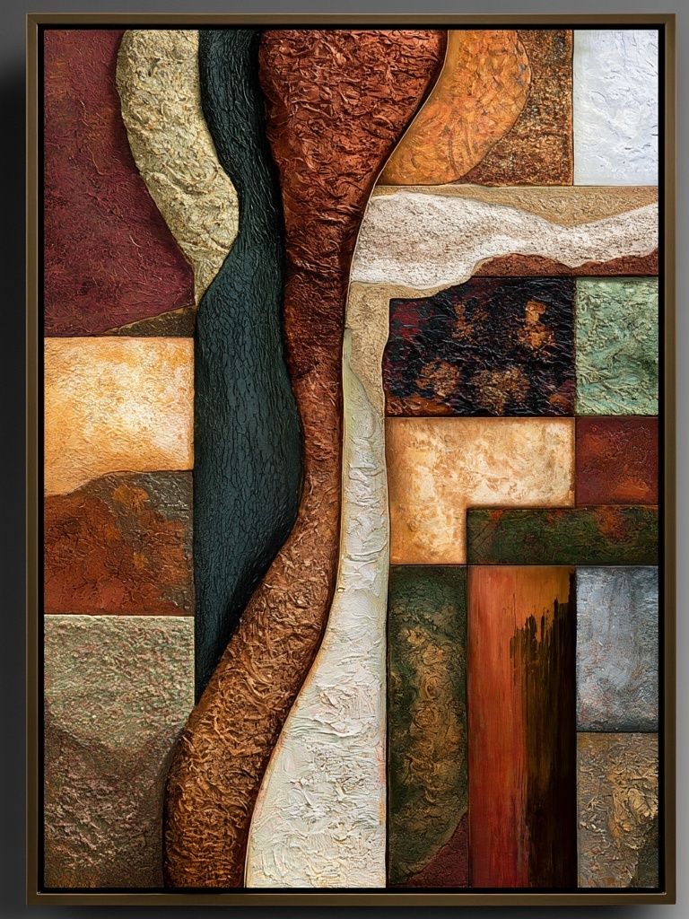 Textured Earth Tones Abstract Poster. poster — abstract art