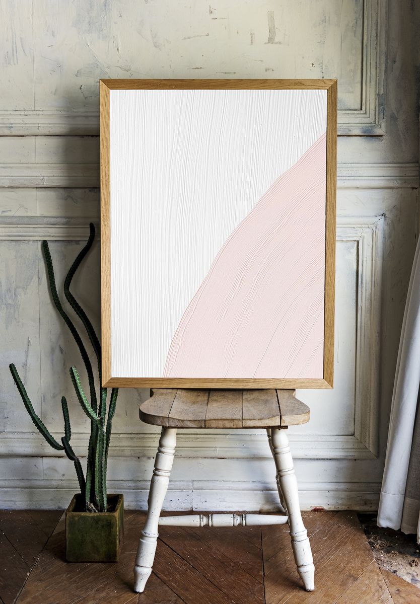 Pink brush stroke texture background. room preview