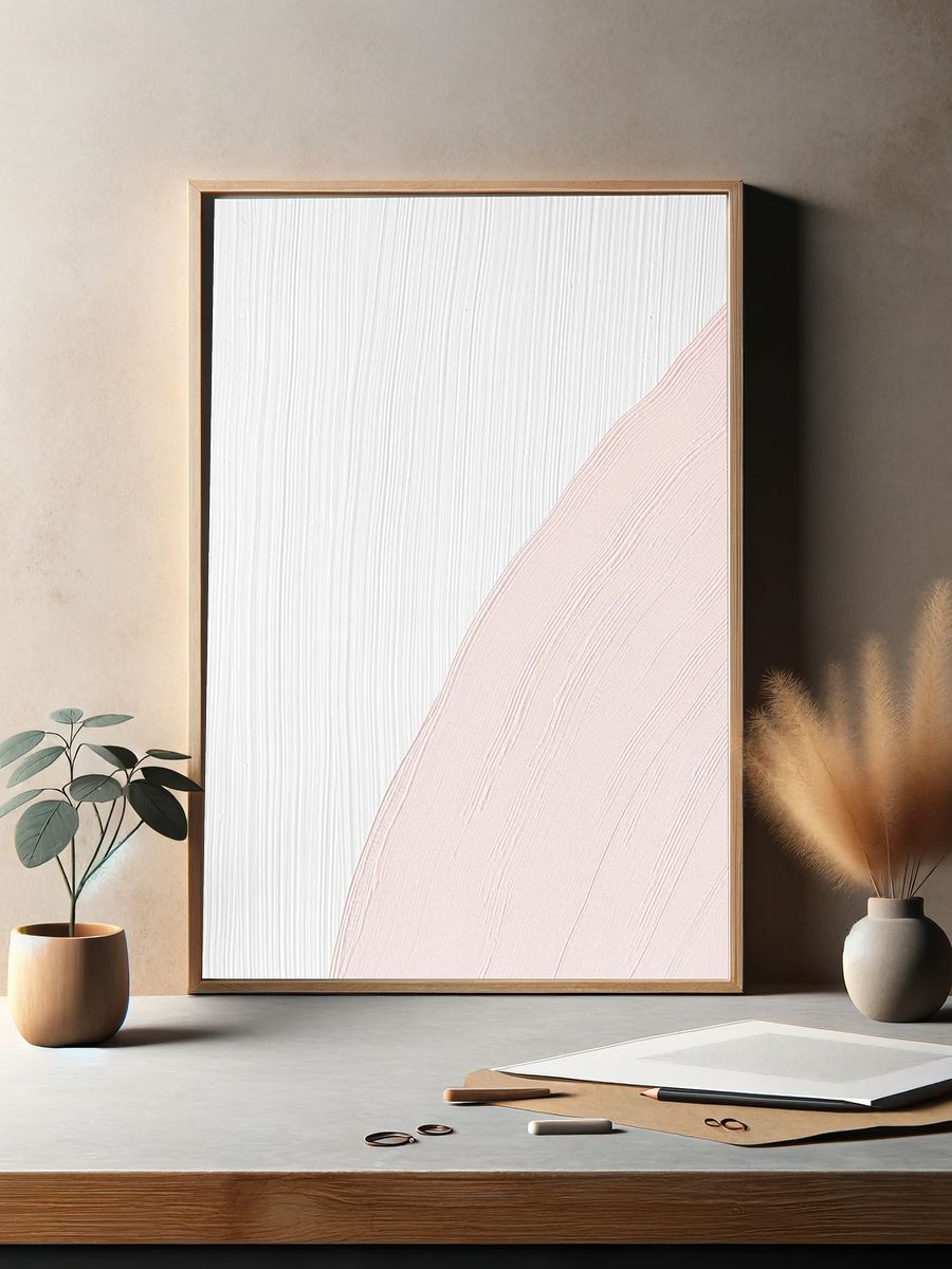 Pink brush stroke texture background. — room view 2